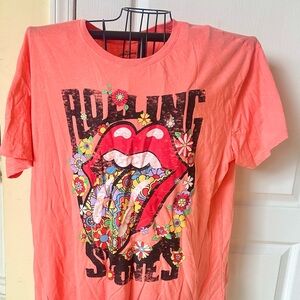 the Rolling Stones Coral-Red Graphic Tee